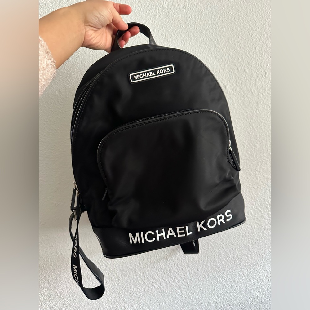 Michael Kors Black Logo Nylon Backpack